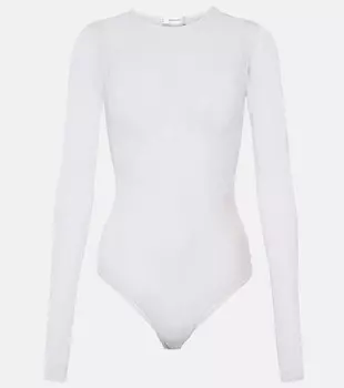 Боди из кружева шантильи с цветочным принтом Wardrobe.Nyc, белый