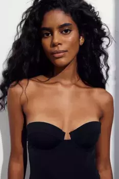 Боди из микрофибры с мягкими чашками H&M, черный