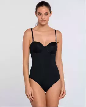 Боди из микрофибры с регулируемыми бретелями и пеной Punto Blanco, черный