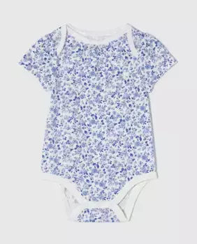 Боди из мягкого хлопкового трикотажа с детским круглым вырезом Gap, синий