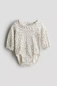 Боди из мятого джерси с воротником H&M, белый