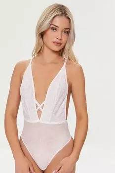Боди из нижнего белья с мраморным принтом Forever 21, розовый
