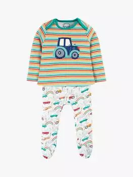 Боди из органического хлопка baby brooke easy dressing Frugi, цвет Let's Go/Iguana Stripe
