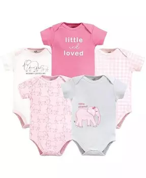 Боди из органического хлопка для маленьких девочек, розовый арахис, 12–18 месяцев Touched By Nature, розовый