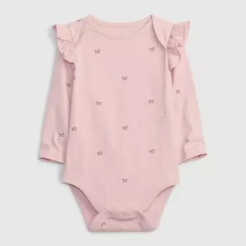 Боди из органического хлопка с оборками Gap, розовый