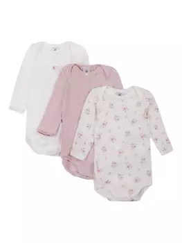 Боди из органического хлопка (упаковка из трех штук) Petit Bateau, белый