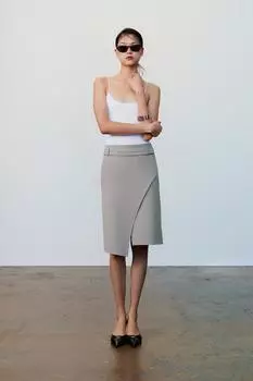 Боди из полиамида ZARA, белый