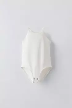 Боди из полиамида ZARA, белый