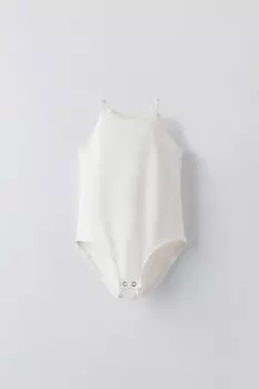 Боди из полиамида ZARA, белый