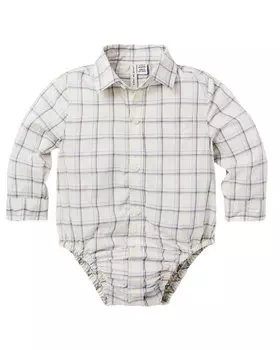Боди из поплина «Джени и Джек» в клетку Janie and Jack, белый