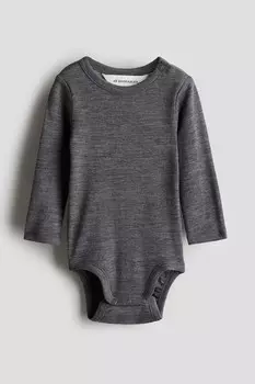 Боди из шерстяного трикотажа. H&M, серый