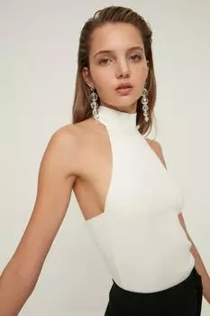 Боди - Экрю - Приталенный Trendyol, экрю