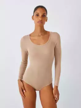 Боди John Lewis Heat Generating Ribbed Scoopsuit, цвет natural