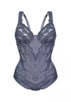 Боди классическое кружево Sassa, серый