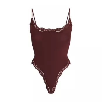Боди-комбинезон на кайме SKIMS, цвет oxblood