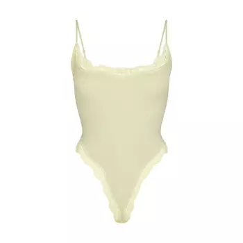 Боди-комбинезон на кайме SKIMS Fits Everybody Lace, цвет Sage