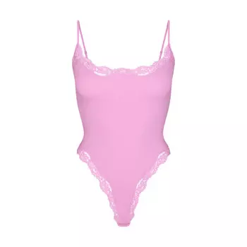 Боди-комбинезон на кайме SKIMS Fits Everybody Lace, цвет Petal
