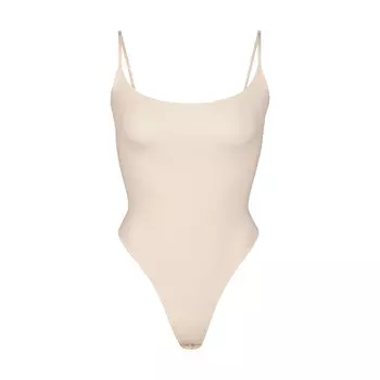 Боди-комбинезон на кайме SKIMS Fits Everybody, песочный