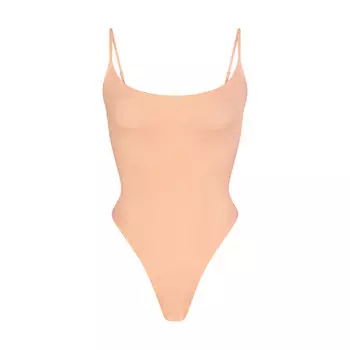 Боди-комбинезон на кайме SKIMS Fits Everybody, цвет Faded Nectar