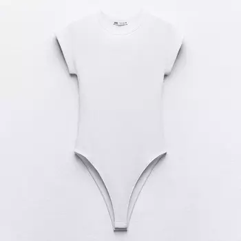 Боди-комбинезон Zara Ribbed, белый