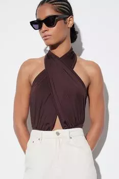 Боди - Коричневый - Облегающий крой Trendyol, коричневый