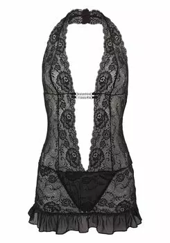 Боди LASCANA Neckholder, черный
