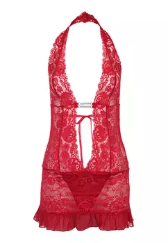 Боди LASCANA Neckholder, темно красный