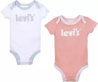 Боди Levi's Kids с короткими рукавами, УНИСЕКС, цвет Wei-Blau + Rosa-Wei
