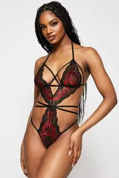 Боди Liberty с цветочным кружевом и вырезом Ann Summers, черный