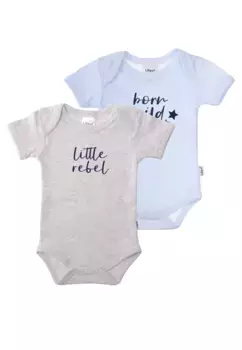 Боди Liliput "Born wild" с практичными кнопками в промежности, серый