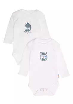 Боди Liliput "Dino", в упаковке 2 шт., с кнопками в промежности, белый