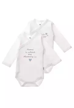 Боди Liliput "Дом там, где моя мама", 2 шт. с милым принтом, белый