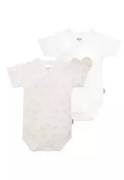 Боди Liliput "Dreamer" с запахом и практичной планкой на кнопках, в упаковке 2 шт, бежевый