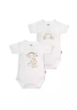 Боди Liliput "Greetings", с практичной планкой на кнопках, белый