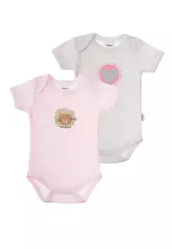 Боди Liliput "Лев" с вырезом, расширяемым без пуговиц, серый