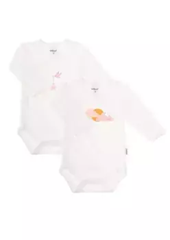 Боди Liliput "Little Bird" с практичной планкой на кнопках, белый