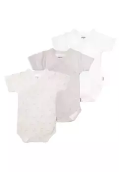 Боди Liliput "Rainbow" с запахом и практичной планкой на кнопках, в упаковке 3 шт, серый