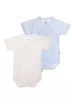 Боди Liliput "Rainbow" с запахом и практичной планкой на кнопках, в упаковке 2 шт, голубой