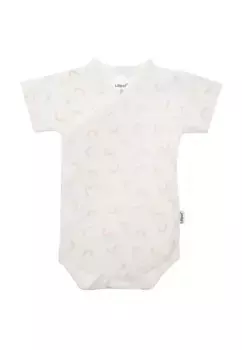 Боди Liliput с короткими рукавами "Радуга" и ярким радужным принтом, белый