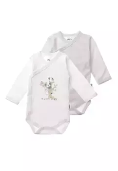 Боди Liliput с запахом и практичной планкой на кнопках, белый