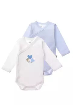 Боди Liliput с запахом "little Wonder" и милым принтом, в упаковке 2 шт, голубой