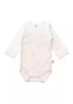 Боди Liliput с запахом, практичной планкой на кнопках и звездным принтом, цвет Ecru