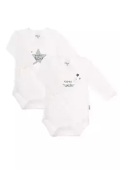 Боди Liliput с запахом "Великое счастье" и практичной планкой на кнопках, белый