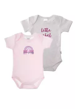 Боди Liliput "Сделай сегодняшний день удивительным", с практичными застежками, серый