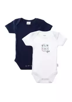 Боди Liliput "Teddy Ahoi", в упаковке 2 шт., с короткими рукавами и очень широким вырезом, белый
