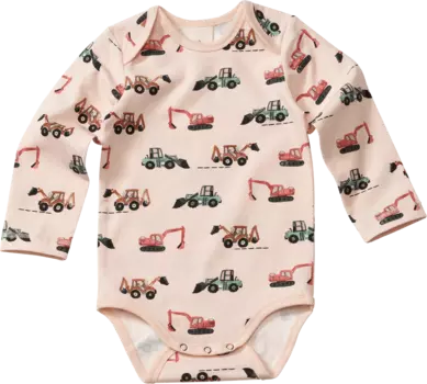 Боди лонгслив Про Климат с тракторным рисунком бежевый размер. 86/92 10шт ALANA