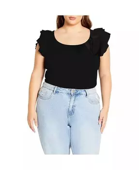 Боди Lula больших размеров CITY CHIC, черный