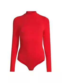 Боди Madelyn с водолазкой и воротником-стойкой Yummie, цвет salsa