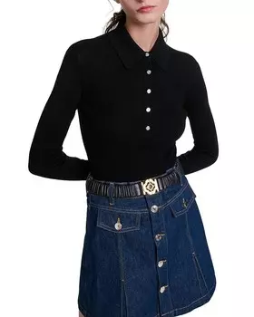 Боди Maje молочного цвета, черный