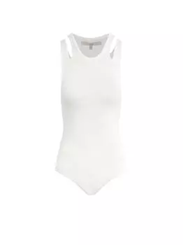 Боди-майка с вырезами Hudson Jeans, слоновая кость